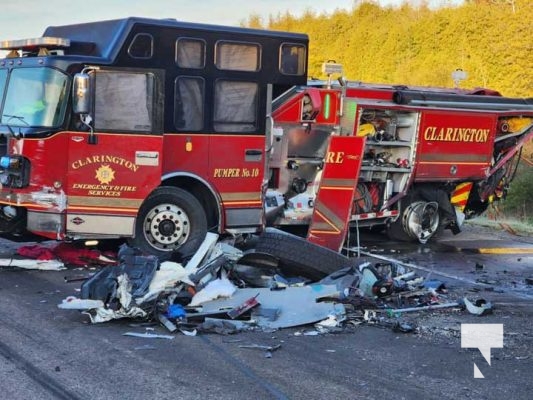 October 10, 2025 Clarington Firetruck Struck Highway 401 1546
