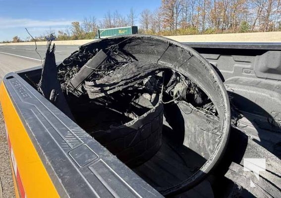 October 29, 2025 Blown Tire Tractor Trailer Highway 401 2087