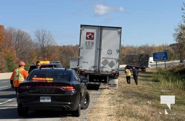 October 29, 2025 Blown Tire Tractor Trailer Highway 401 2088