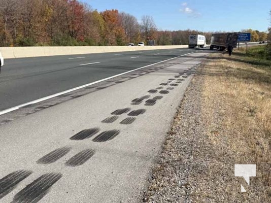 October 29, 2025 Blown Tire Tractor Trailer Highway 401 2089
