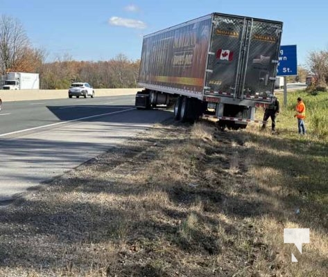 October 29, 2025 Blown Tire Tractor Trailer Highway 401 2091