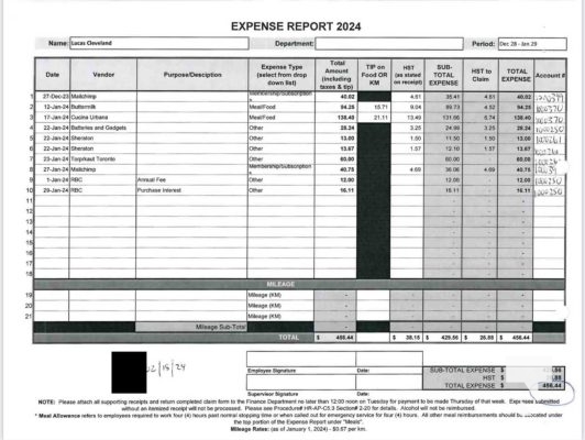 November 19, 2025 Cobourg Mayor Lucas Cleveland Credit Card Statements 2834