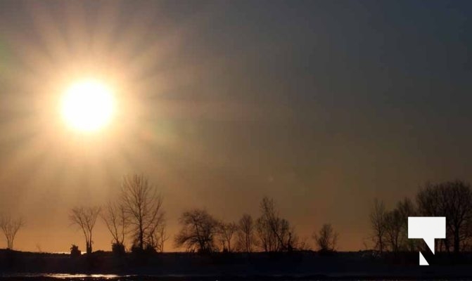 February 1, 2026 Sunset Swans Icicles Moon 4959