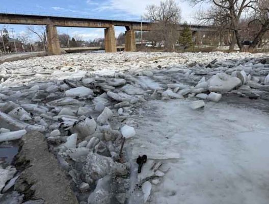 March 8, 2026 Ice Jam Ganaraska River0388