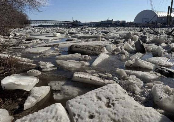 March 8, 2026 Ice Jam Ganaraska River0391