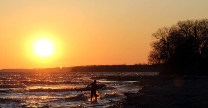 March 8, 2026 Sunset Surfing Cobourg0404