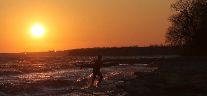 March 8, 2026 Sunset Surfing Cobourg0406