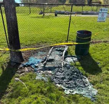 May 11, Port A Potties Burned Campbellford 489