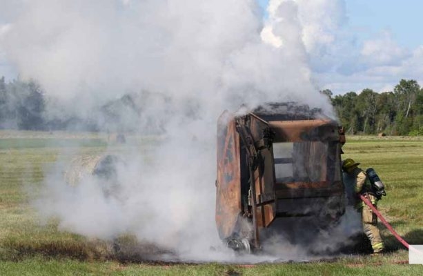 July 7, 2026 hay baler fire grafton2576